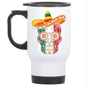 SUGAR SKULL FUNNY CINCO DE MAYO T Stainless Steel Travel Mug