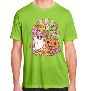 Spooky Season Floral Retro Groovy Halloween Ghost Costume Meaningful Gift Adult ChromaSoft Performance T-Shirt