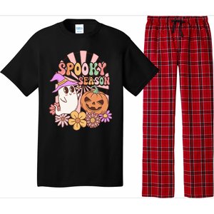 Spooky Season Floral Retro Groovy Halloween Ghost Costume Meaningful Gift Pajama Set