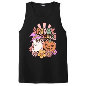 Spooky Season Floral Retro Groovy Halloween Ghost Costume Meaningful Gift PosiCharge Competitor Tank