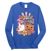 Spooky Season Floral Retro Groovy Halloween Ghost Costume Meaningful Gift Long Sleeve Shirt