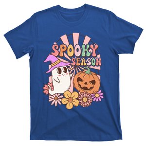 Spooky Season Floral Retro Groovy Halloween Ghost Costume Meaningful Gift T-Shirt