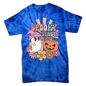 Spooky Season Floral Retro Groovy Halloween Ghost Costume Meaningful Gift Tie-Dye T-Shirt