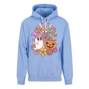 Spooky Season Floral Retro Groovy Halloween Ghost Costume Meaningful Gift Unisex Surf Hoodie