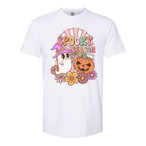 Spooky Season Floral Retro Groovy Halloween Ghost Costume Meaningful Gift Softstyle CVC T-Shirt