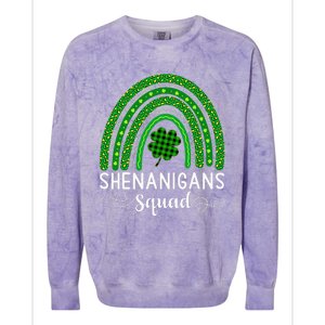 Shenanigans Squad Funny St Patricks Day Shamrock Colorblast Crewneck Sweatshirt