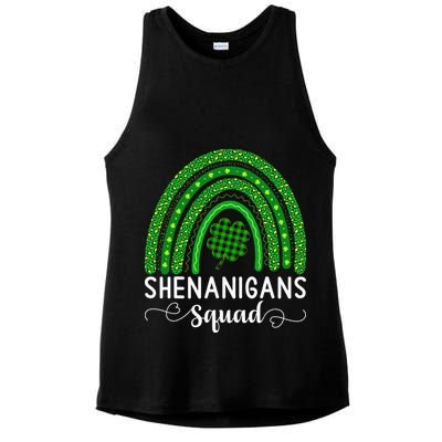Shenanigans Squad Funny St Patricks Day Shamrock Ladies PosiCharge Tri-Blend Wicking Tank