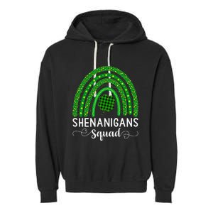 Shenanigans Squad Funny St Patricks Day Shamrock Garment-Dyed Fleece Hoodie