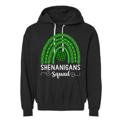 Shenanigans Squad Funny St Patricks Day Shamrock Garment-Dyed Fleece Hoodie