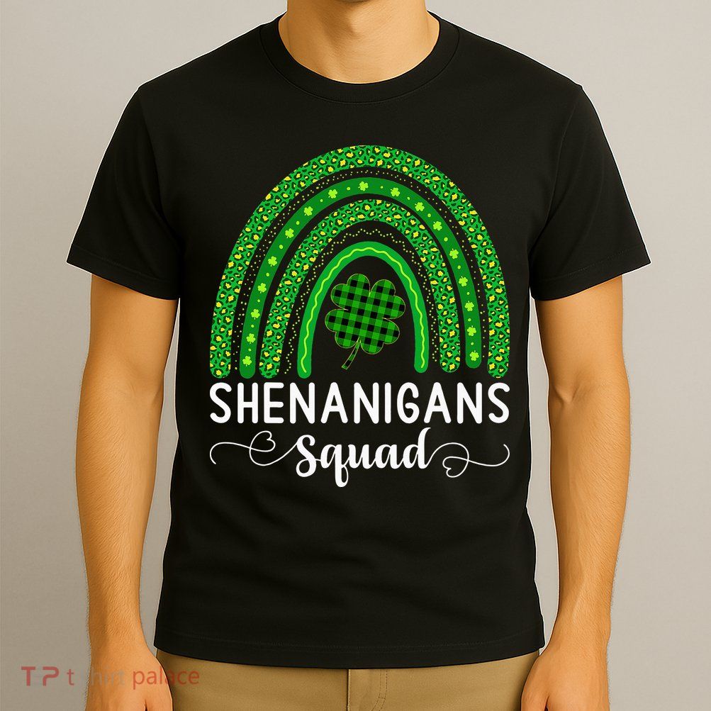 Shenanigans Squad Funny St Patricks Day Shamrock T-Shirt
