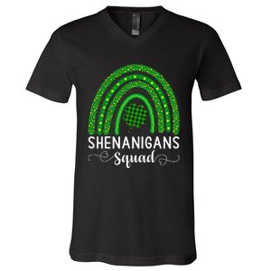 Shenanigans Squad Funny St Patricks Day Shamrock V-Neck T-Shirt