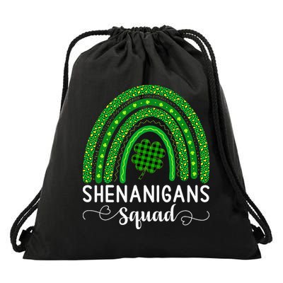 Shenanigans Squad Funny St Patricks Day Shamrock Drawstring Bag