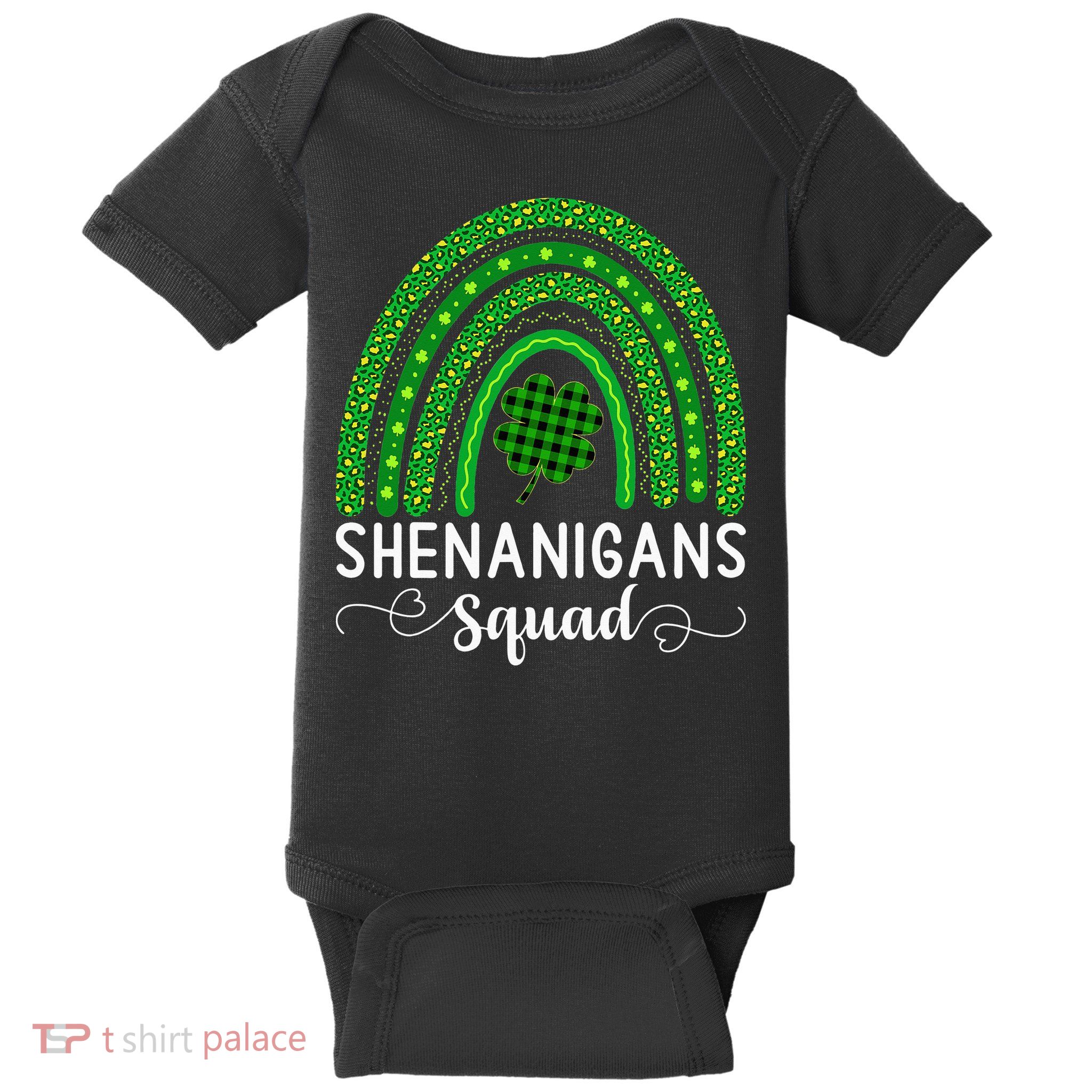 Shenanigans Squad Funny St Patricks Day Shamrock Baby Bodysuit