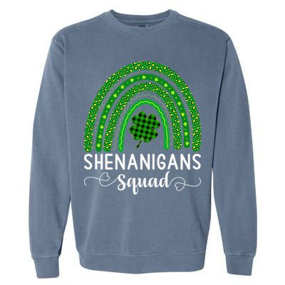 Shenanigans Squad Funny St Patricks Day Shamrock Garment-Dyed Sweatshirt