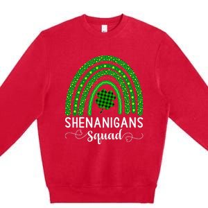 Shenanigans Squad Funny St Patricks Day Shamrock Premium Crewneck Sweatshirt