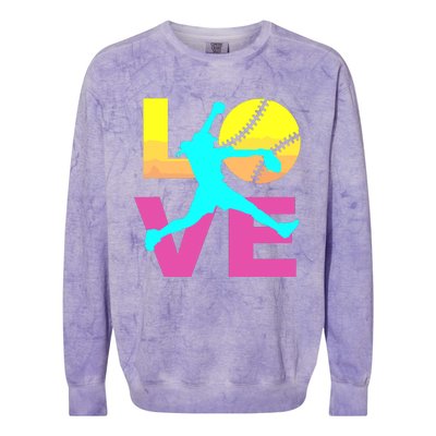 Softball Shirts For Girl Love Colorblast Crewneck Sweatshirt