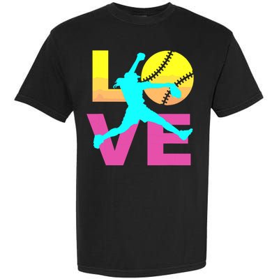 Softball Shirts For Girl Love Garment-Dyed Heavyweight T-Shirt