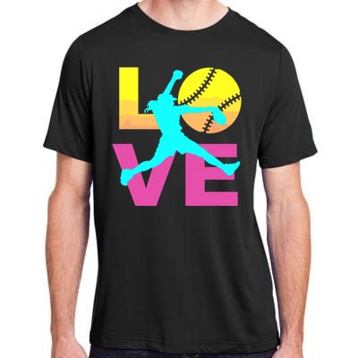 Softball Shirts For Girl Love Adult ChromaSoft Performance T-Shirt