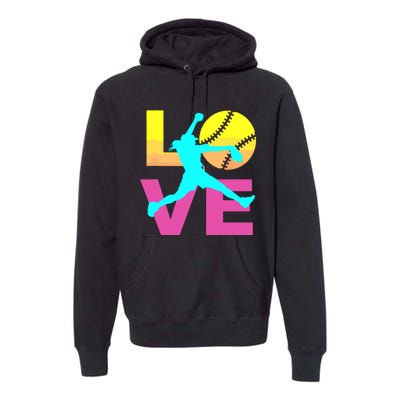 Softball Shirts For Girl Love Premium Hoodie