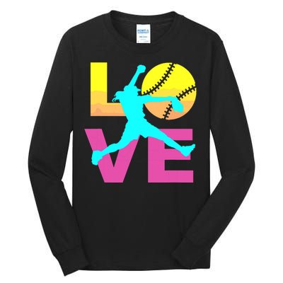 Softball Shirts For Girl Love Tall Long Sleeve T-Shirt