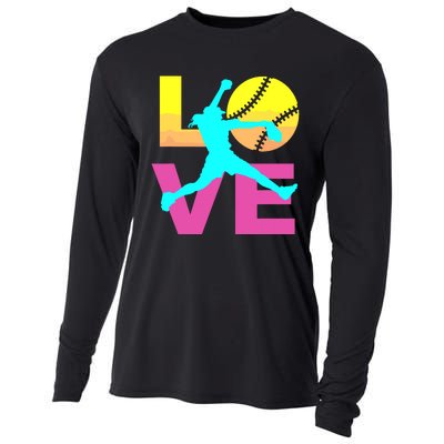 Softball Shirts For Girl Love Cooling Performance Long Sleeve Crew