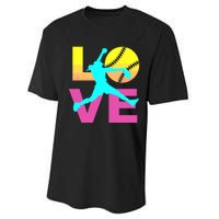 Softball Shirts For Girl Love Performance Sprint T-Shirt