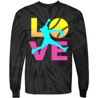 Softball Shirts For Girl Love Tie-Dye Long Sleeve Shirt