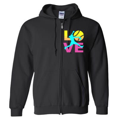 Softball Shirts For Girl Love Full Zip Hoodie