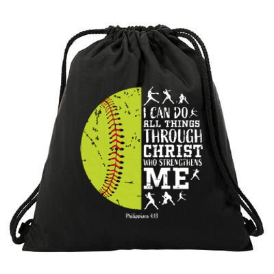 Softball Shirts For Women Gifts Softball T Shirts Girl Drawstring Bag