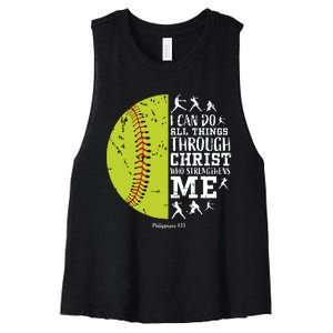 Softball Shirts For Women Gifts Softball T Shirts Girl Women's Racerback Cropped Tank