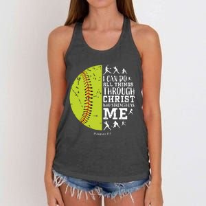 Softball Shirts For Women Gifts Softball T Shirts Girl Women's Knotted Racerback Tank