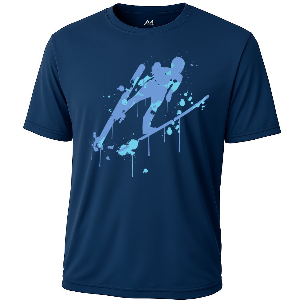 Splash Ski Flying Winter Sports Ski Jumping Cooling Performance Crew T-Shirt