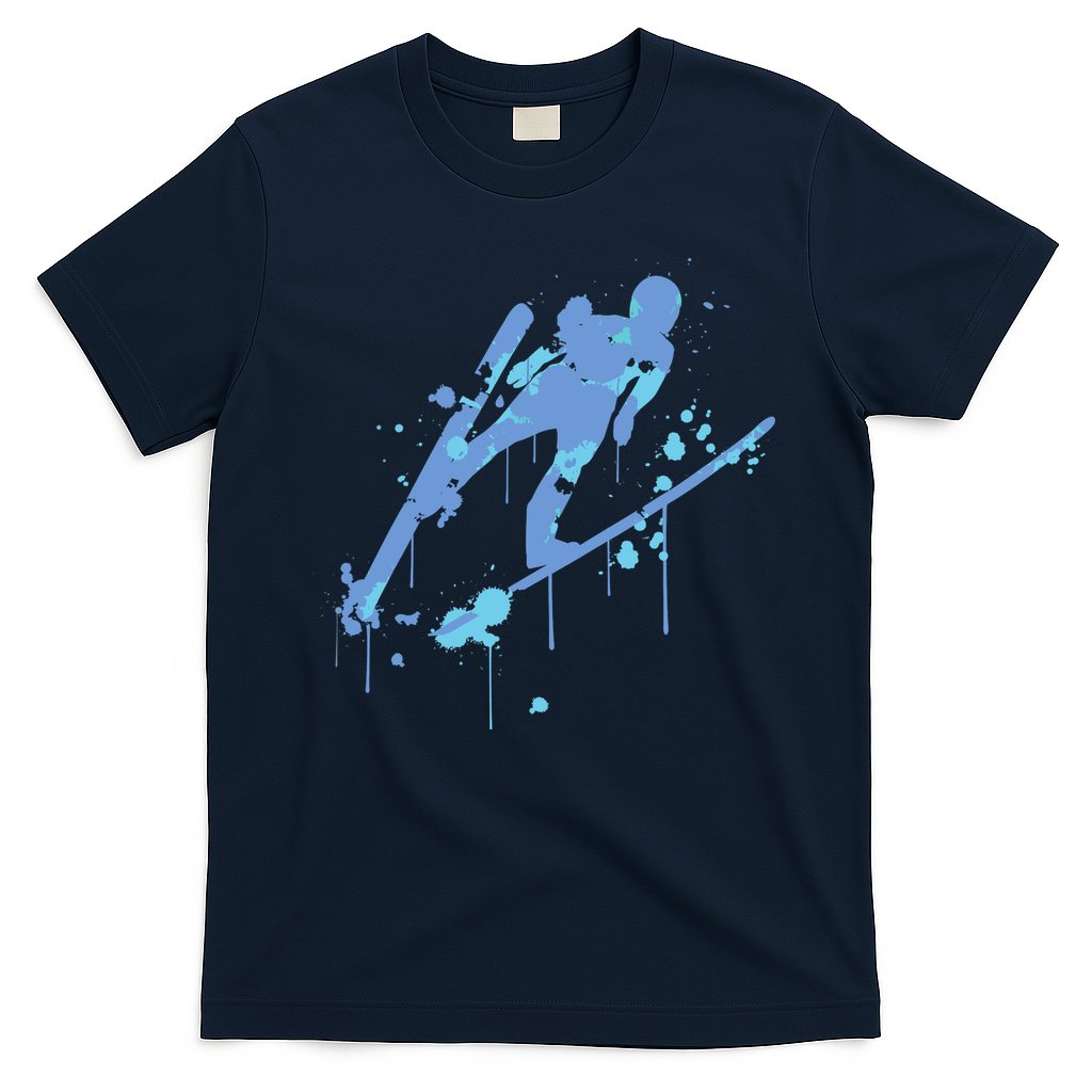 Splash Ski Flying Winter Sports Ski Jumping T-Shirt