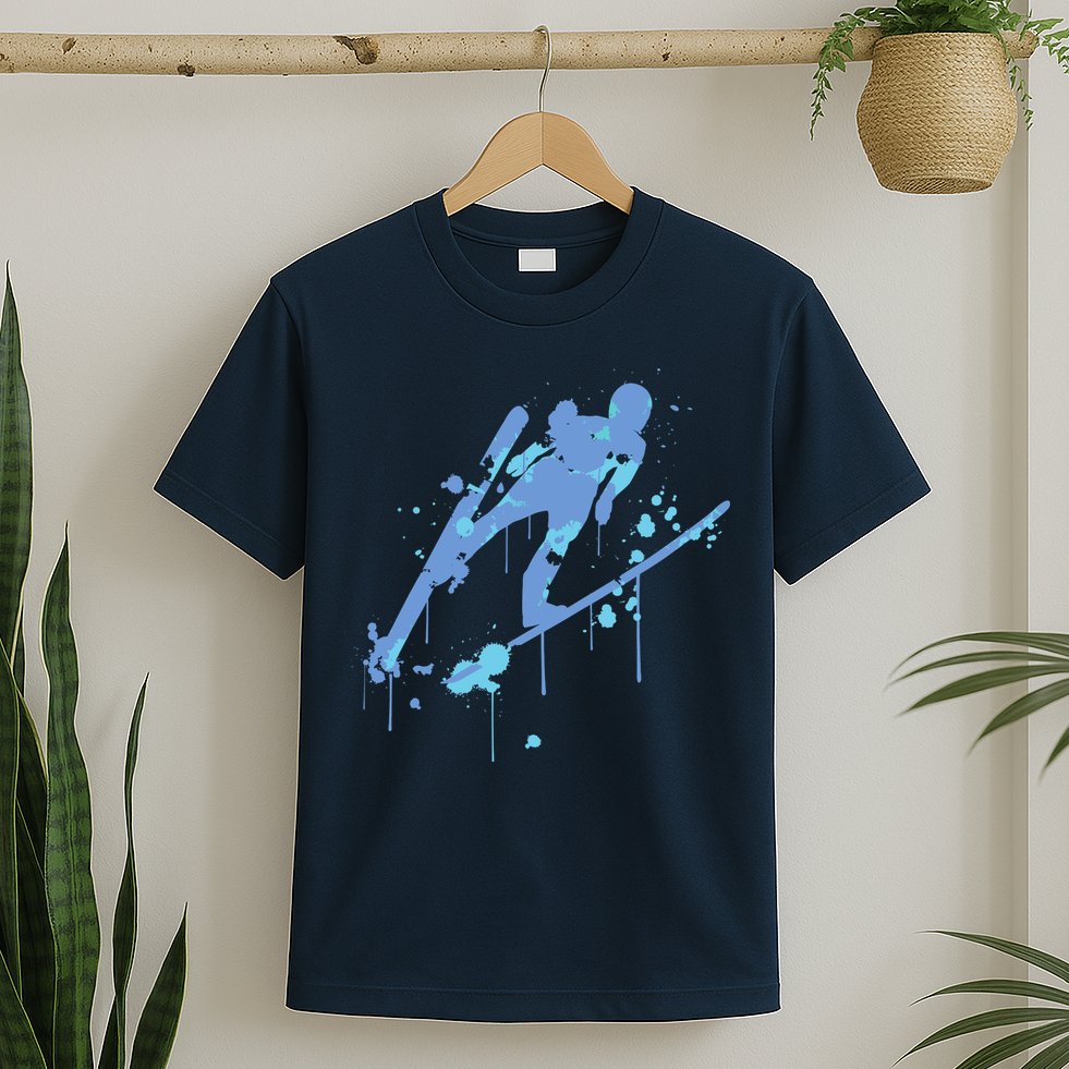Splash Ski Flying Winter Sports Ski Jumping T-Shirt