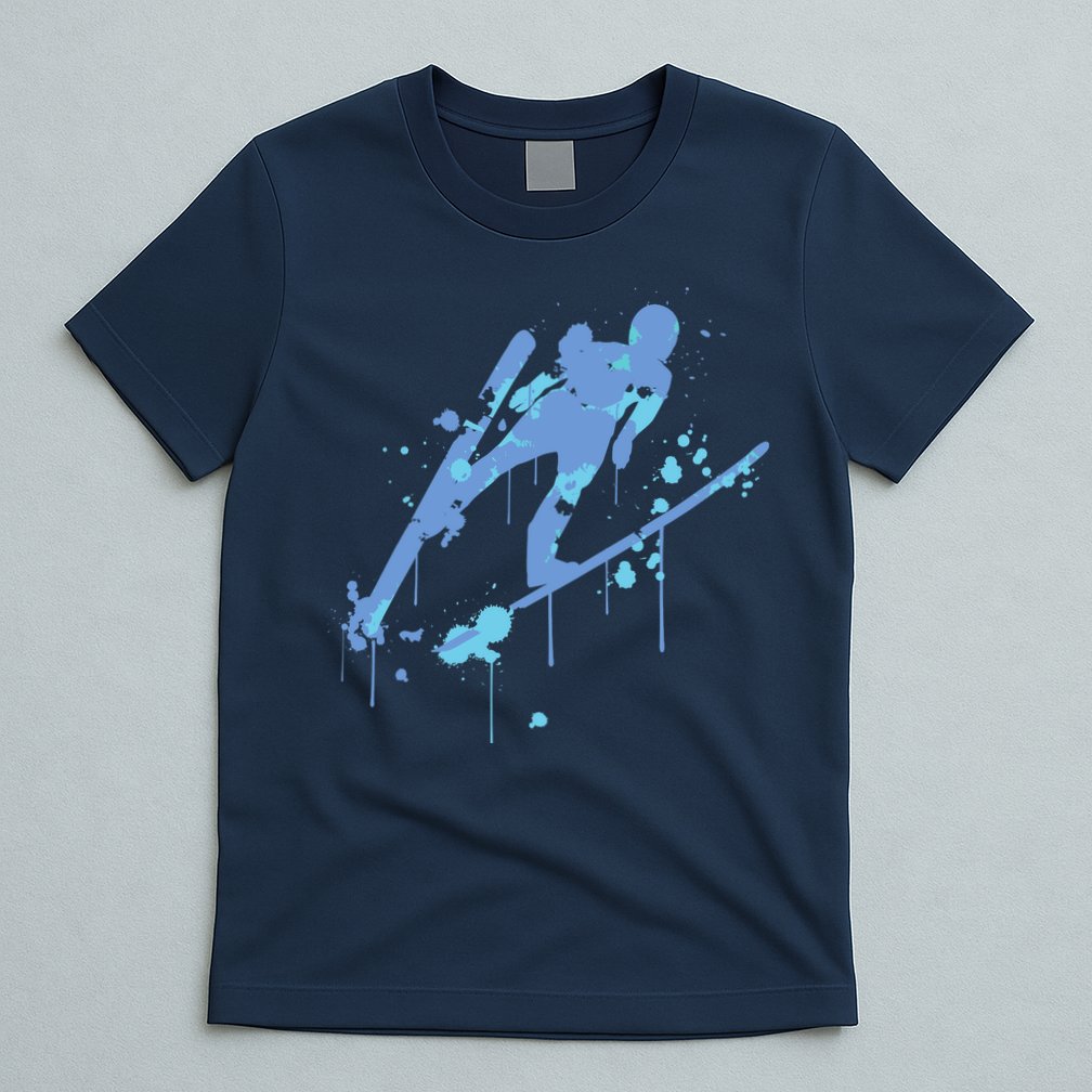 Splash Ski Flying Winter Sports Ski Jumping T-Shirt