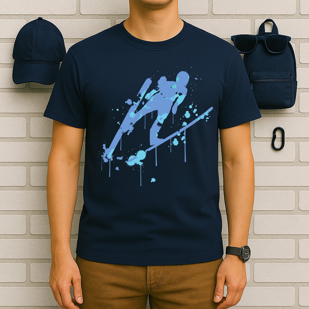 Splash Ski Flying Winter Sports Ski Jumping T-Shirt