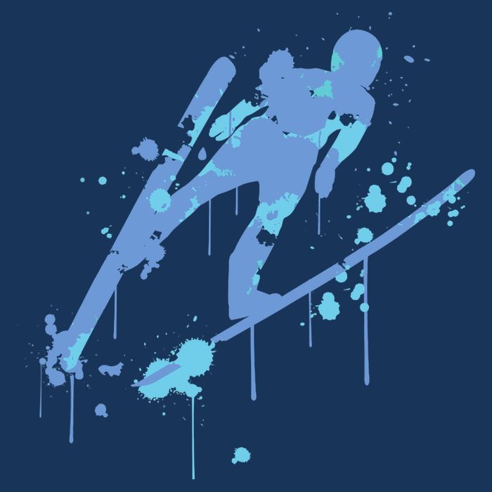 Splash Ski Flying Winter Sports Ski Jumping T-Shirt