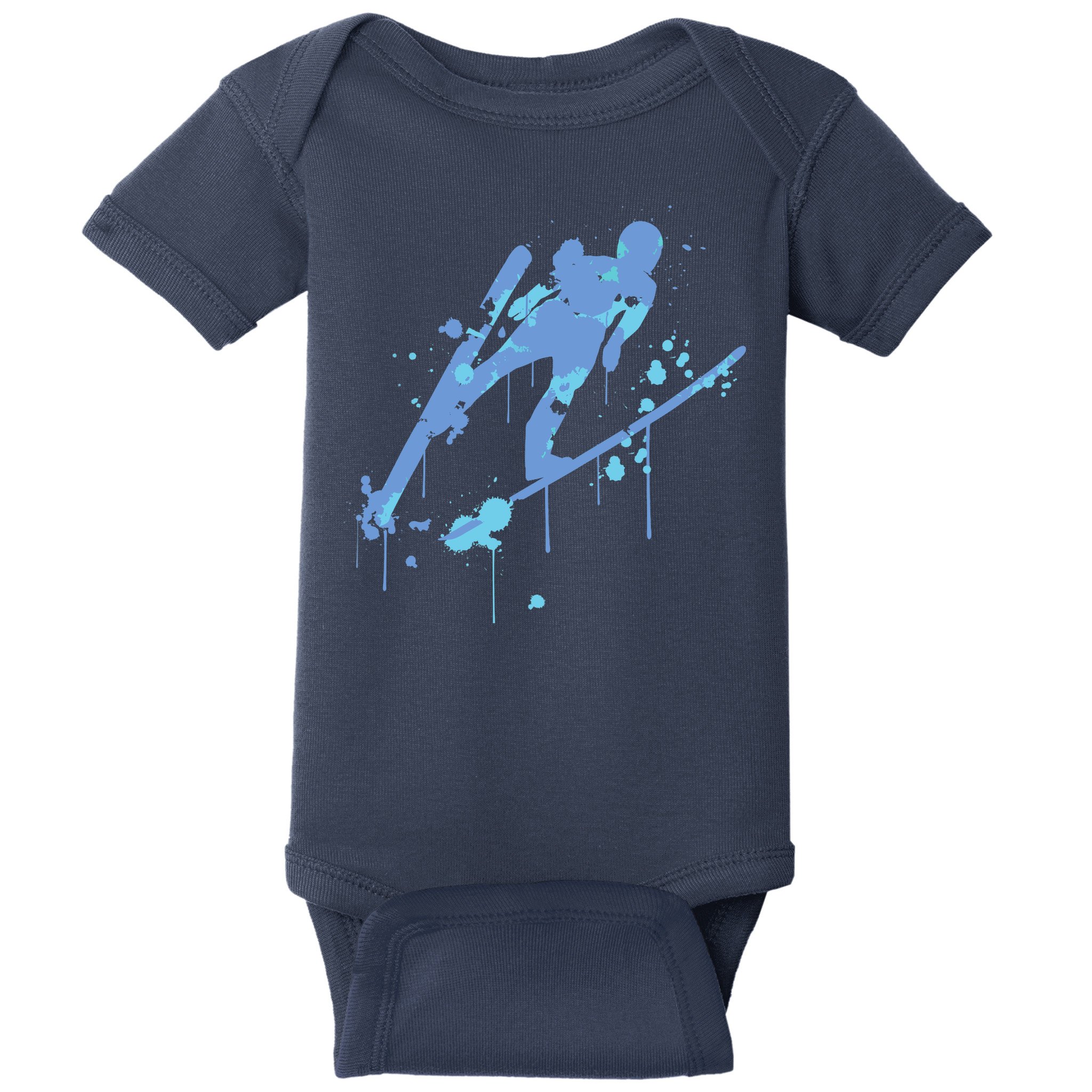 Splash Ski Flying Winter Sports Ski Jumping Baby Bodysuit