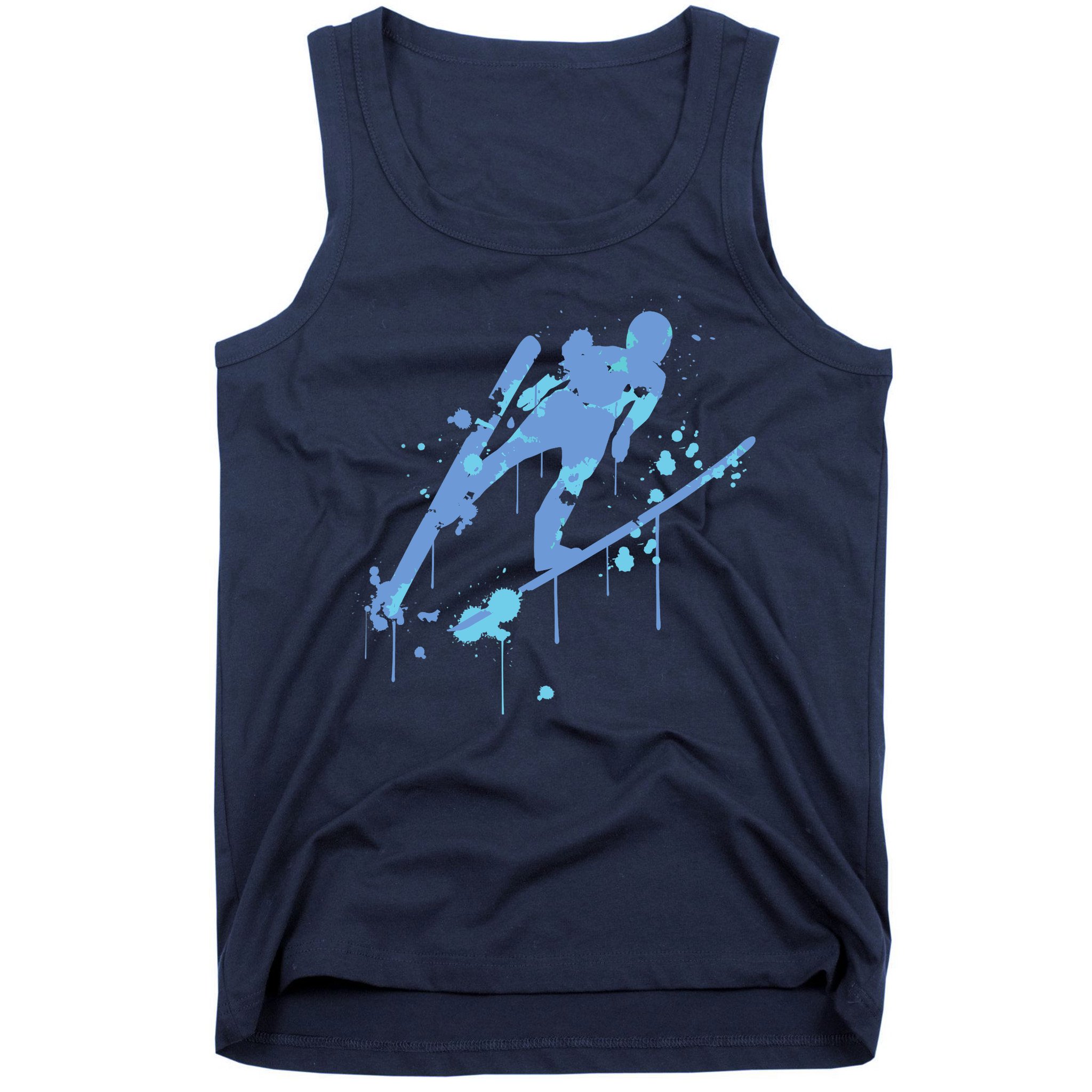 Splash Ski Flying Winter Sports Ski Jumping Tank Top