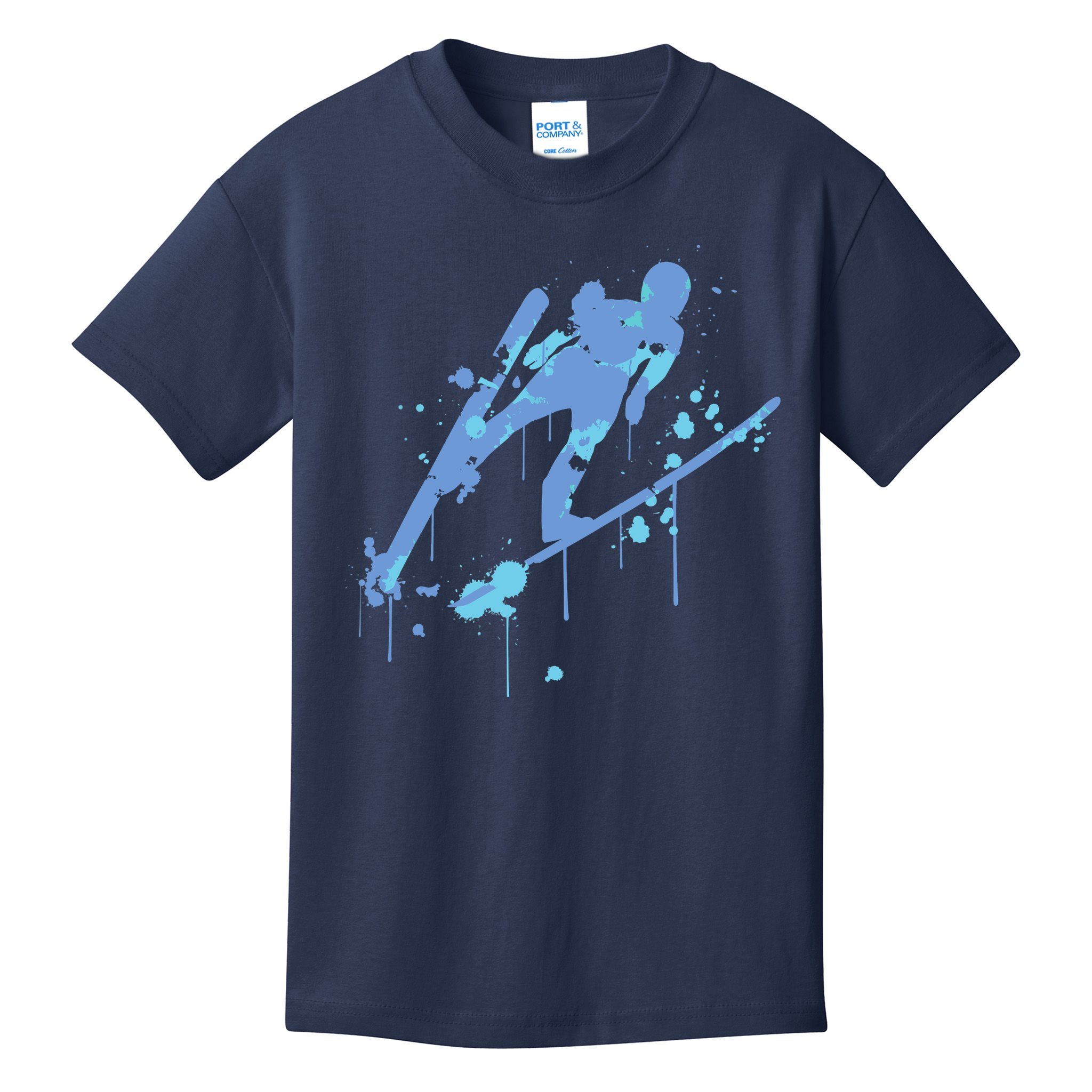 Splash Ski Flying Winter Sports Ski Jumping Kids T-Shirt