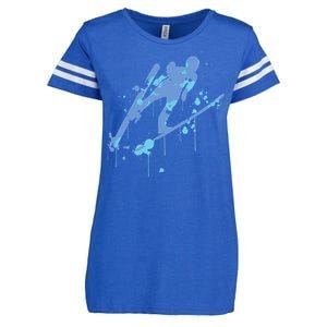 Splash Ski Flying Winter Sports Ski Jumping Enza Ladies Jersey Football T-Shirt