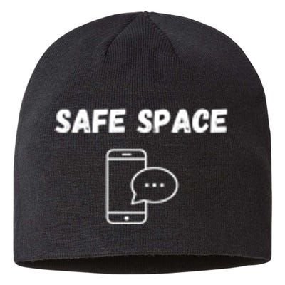 Safe Space Funny Cell Phone Sustainable Beanie