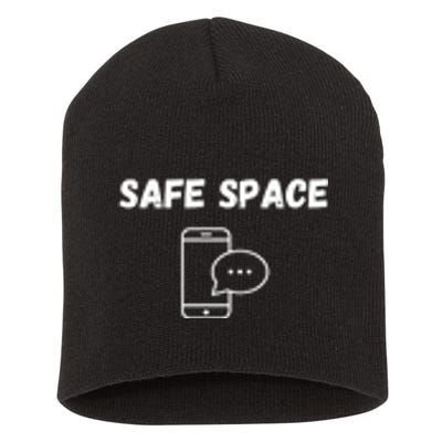 Safe Space Funny Cell Phone Short Acrylic Beanie