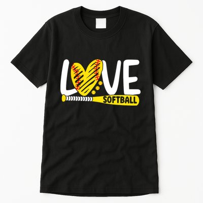 Softball Shirts For Women Teen Girl Love Softball Tall T-Shirt
