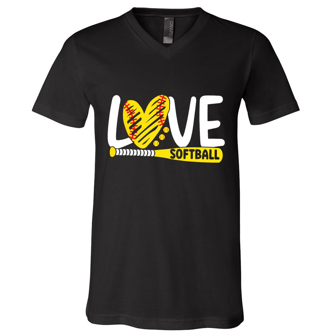 Softball Shirts For Women Teen Girl Love Softball V-Neck T-Shirt