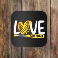 Softball Shirts For Women Teen Girl Love Softball Coaster