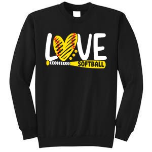 Softball Shirts For Women Teen Girl Love Softball Tall Sweatshirt