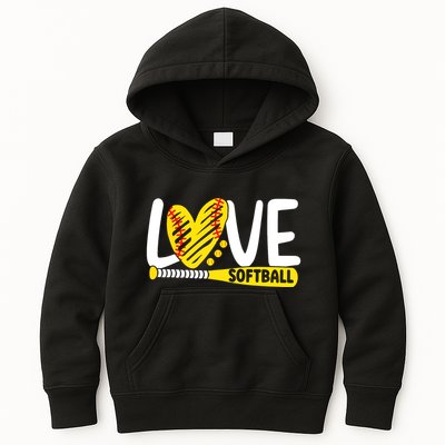 Softball Shirts For Women Teen Girl Love Softball Kids Hoodie