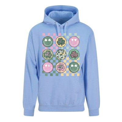 Shamrock Smile Face Disco Retro Groovy St Patricks Day Lucky Unisex Surf Hoodie