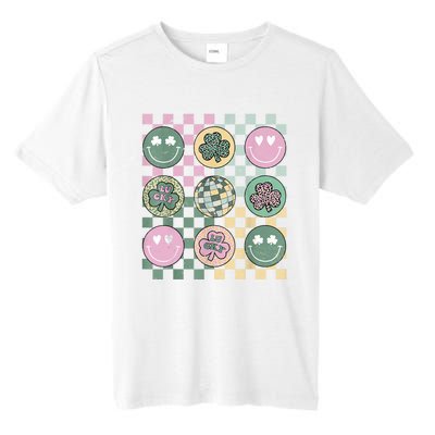 Shamrock Smile Face Disco Retro Groovy St Patricks Day Lucky Tall Fusion ChromaSoft Performance T-Shirt